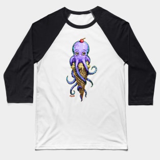 Octopus Ice-cream Cone Color Baseball T-Shirt